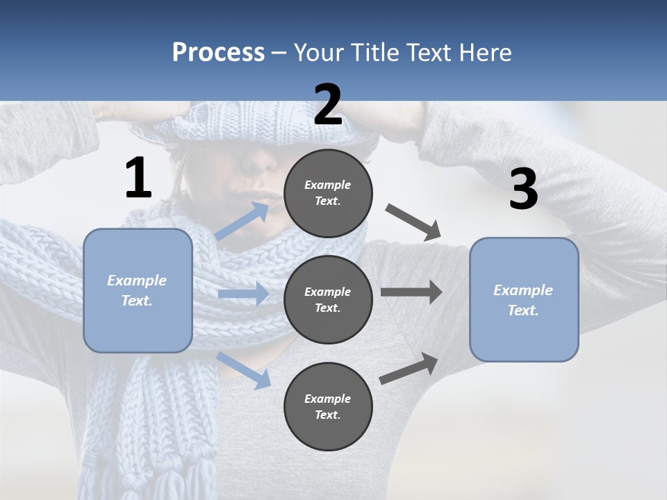 A Woman Wearing A Blue Hat And Scarf PowerPoint Template