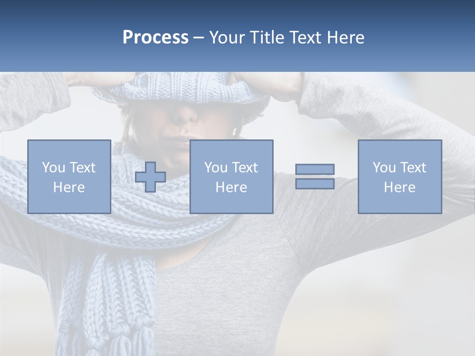 A Woman Wearing A Blue Hat And Scarf PowerPoint Template