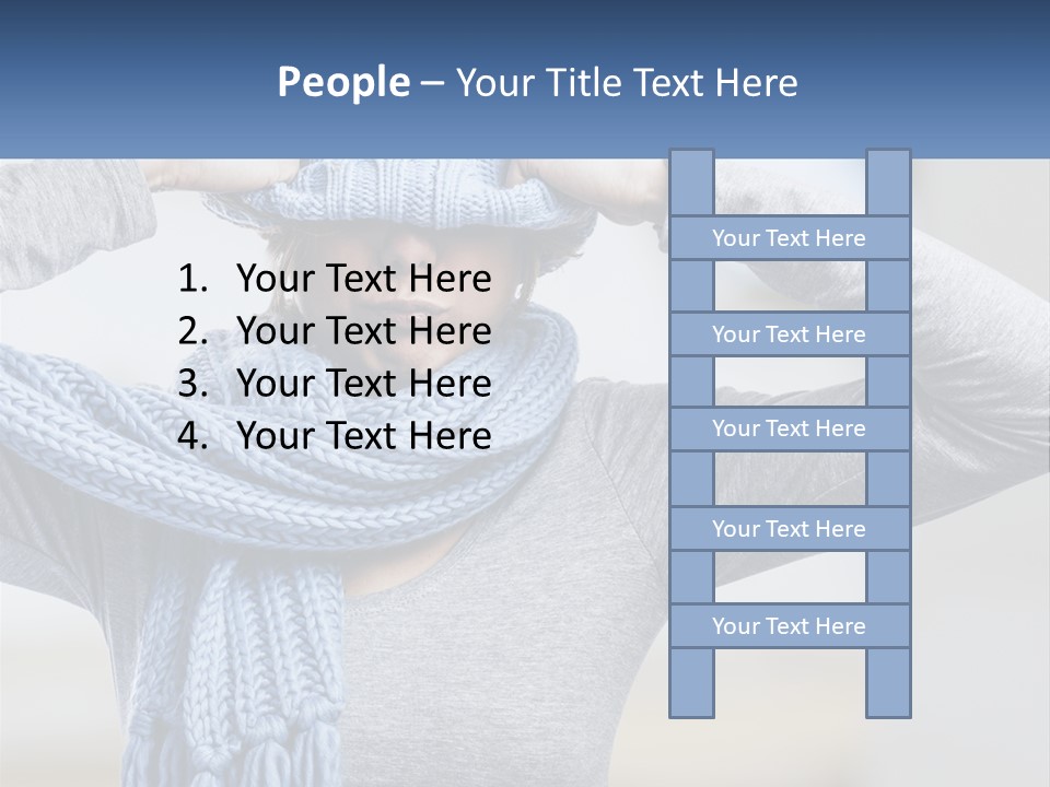 A Woman Wearing A Blue Hat And Scarf PowerPoint Template