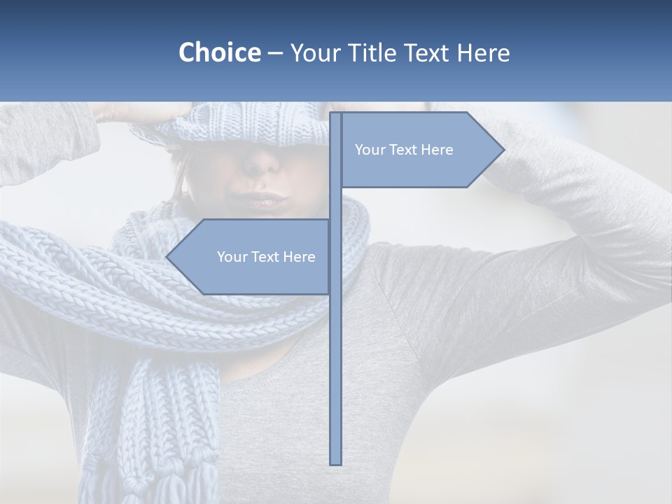A Woman Wearing A Blue Hat And Scarf PowerPoint Template