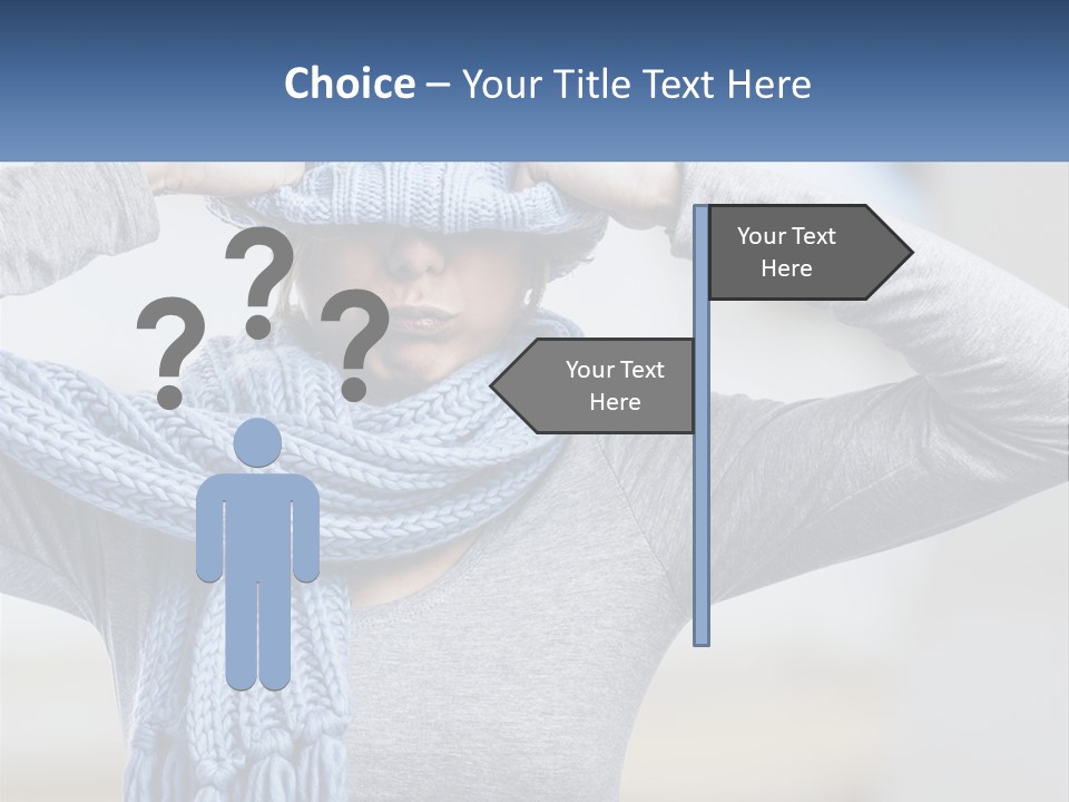 A Woman Wearing A Blue Hat And Scarf PowerPoint Template