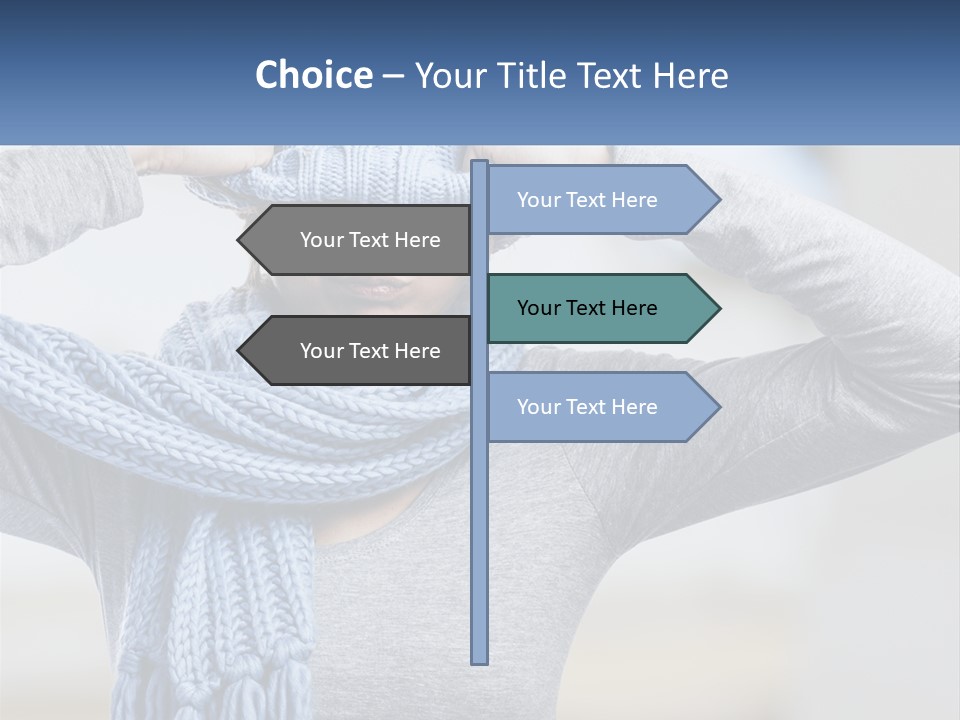 A Woman Wearing A Blue Hat And Scarf PowerPoint Template