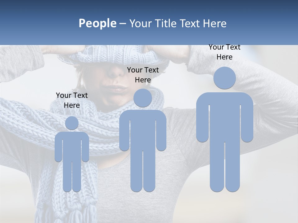 A Woman Wearing A Blue Hat And Scarf PowerPoint Template