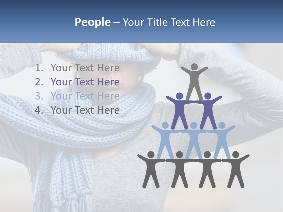 A Woman Wearing A Blue Hat And Scarf PowerPoint Template