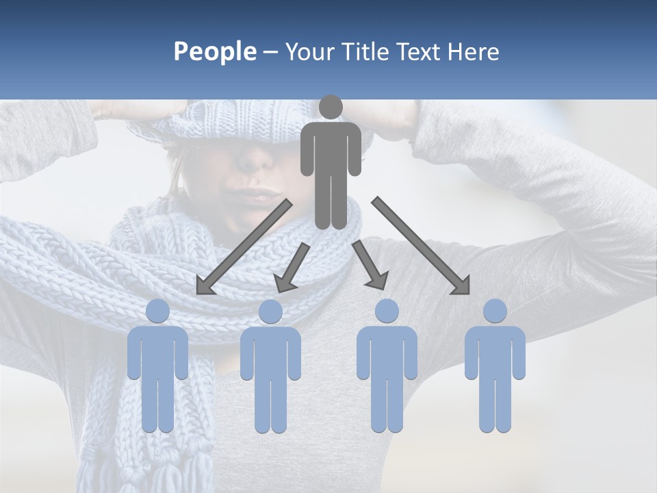 A Woman Wearing A Blue Hat And Scarf PowerPoint Template