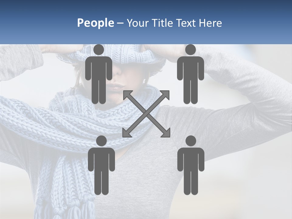 A Woman Wearing A Blue Hat And Scarf PowerPoint Template