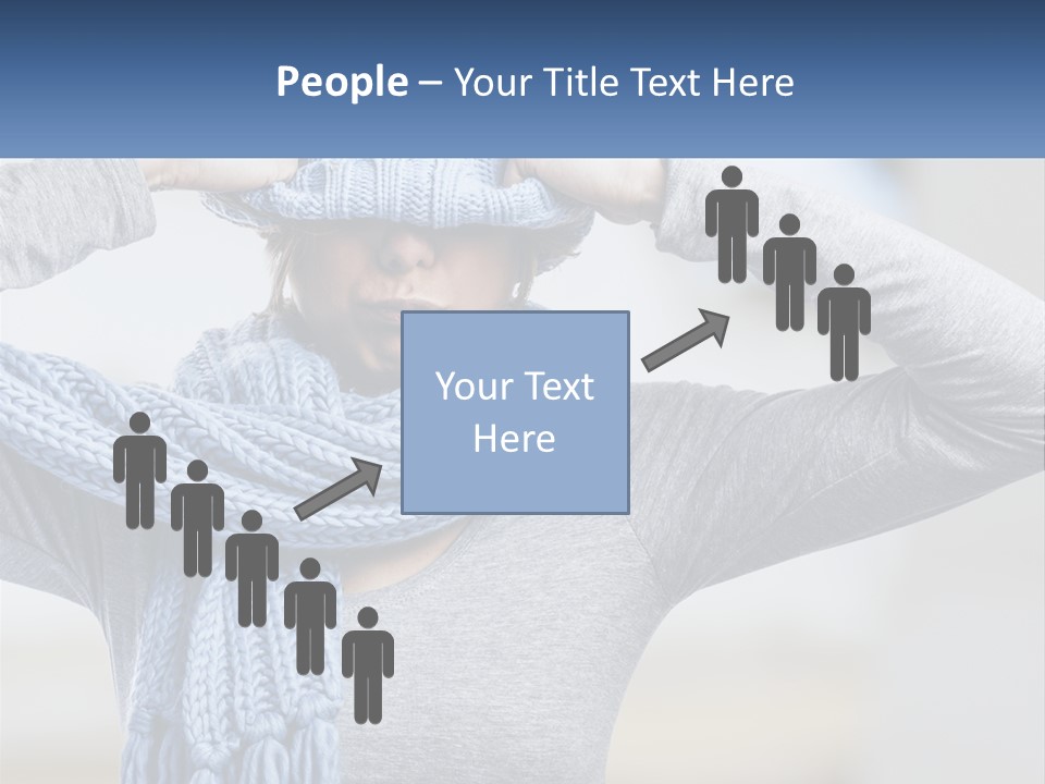A Woman Wearing A Blue Hat And Scarf PowerPoint Template