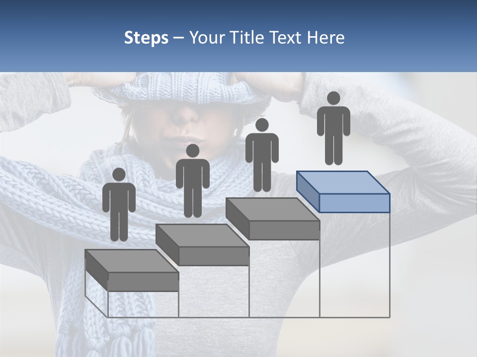 A Woman Wearing A Blue Hat And Scarf PowerPoint Template