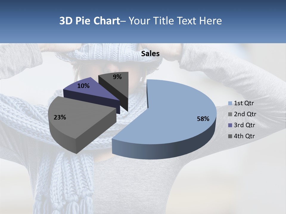 A Woman Wearing A Blue Hat And Scarf PowerPoint Template