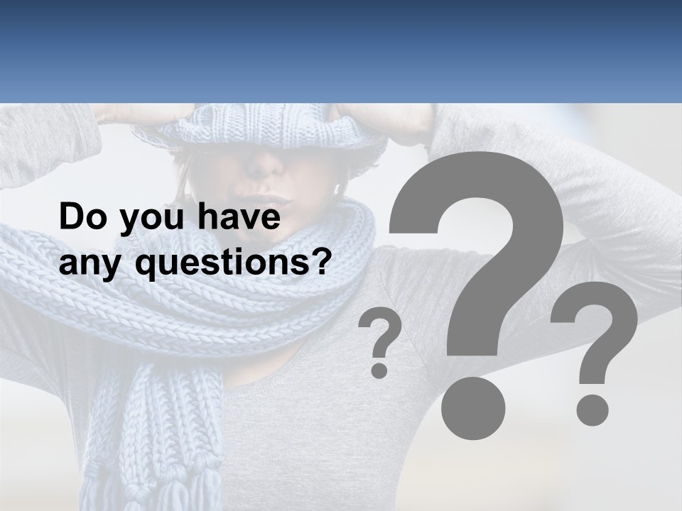 A Woman Wearing A Blue Hat And Scarf PowerPoint Template