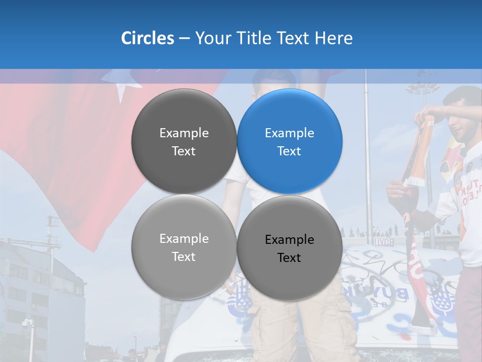 A Man Holding A Flag Standing On Top Of A Car PowerPoint Template