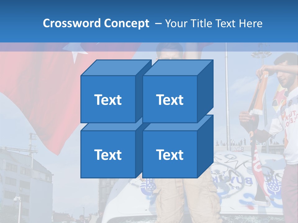 A Man Holding A Flag Standing On Top Of A Car PowerPoint Template