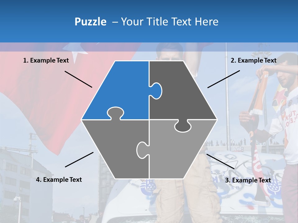 A Man Holding A Flag Standing On Top Of A Car PowerPoint Template