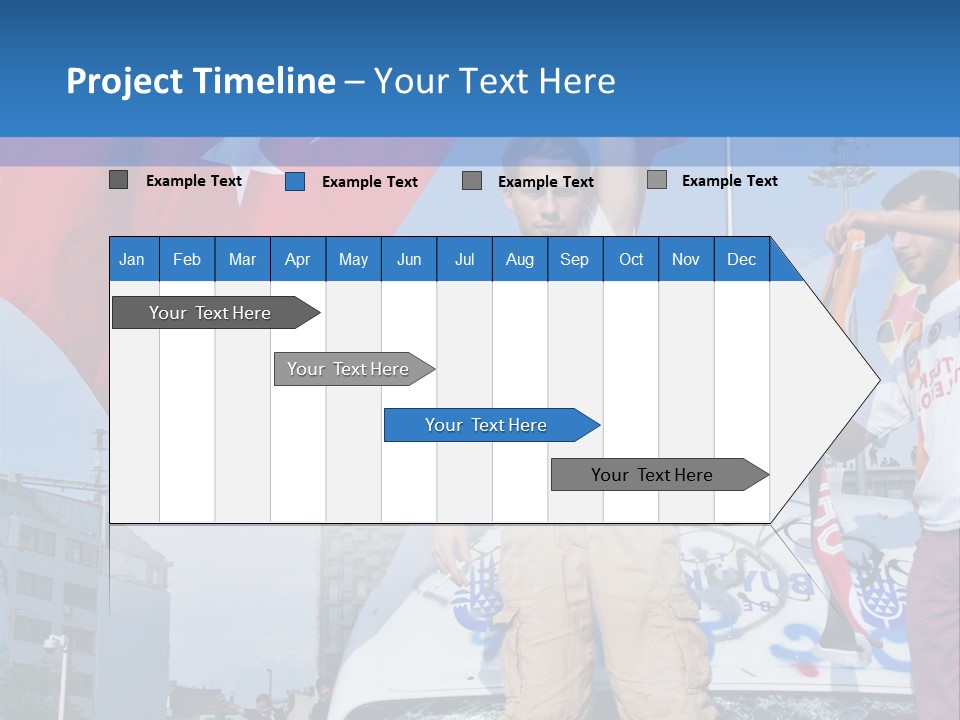 A Man Holding A Flag Standing On Top Of A Car PowerPoint Template