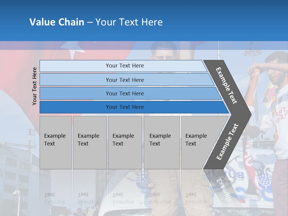 A Man Holding A Flag Standing On Top Of A Car PowerPoint Template