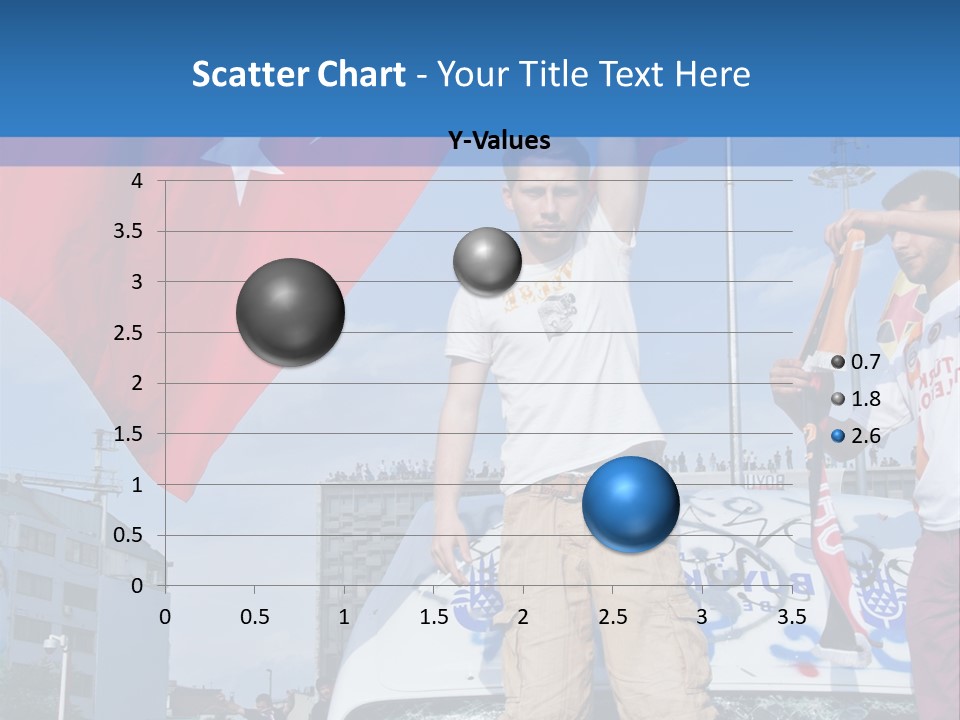 A Man Holding A Flag Standing On Top Of A Car PowerPoint Template