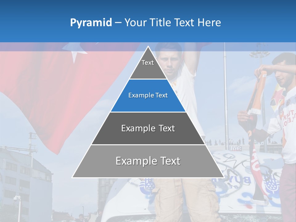 A Man Holding A Flag Standing On Top Of A Car PowerPoint Template