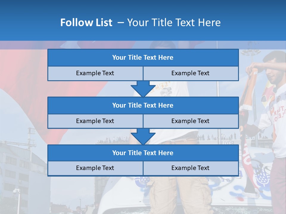 A Man Holding A Flag Standing On Top Of A Car PowerPoint Template