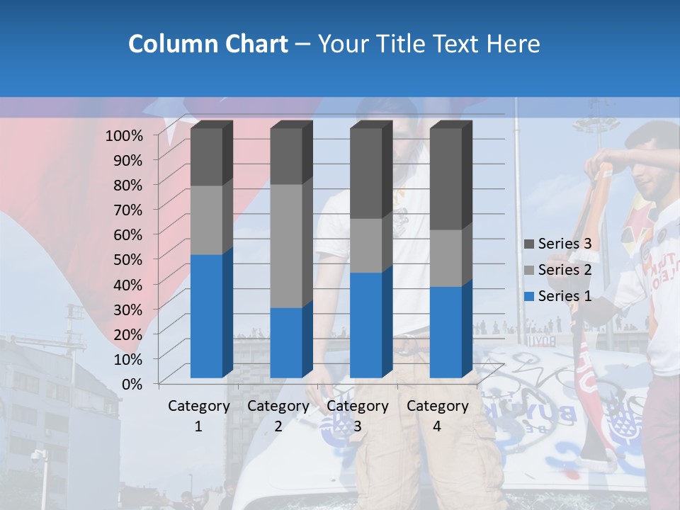A Man Holding A Flag Standing On Top Of A Car PowerPoint Template