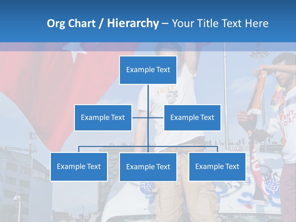 A Man Holding A Flag Standing On Top Of A Car PowerPoint Template