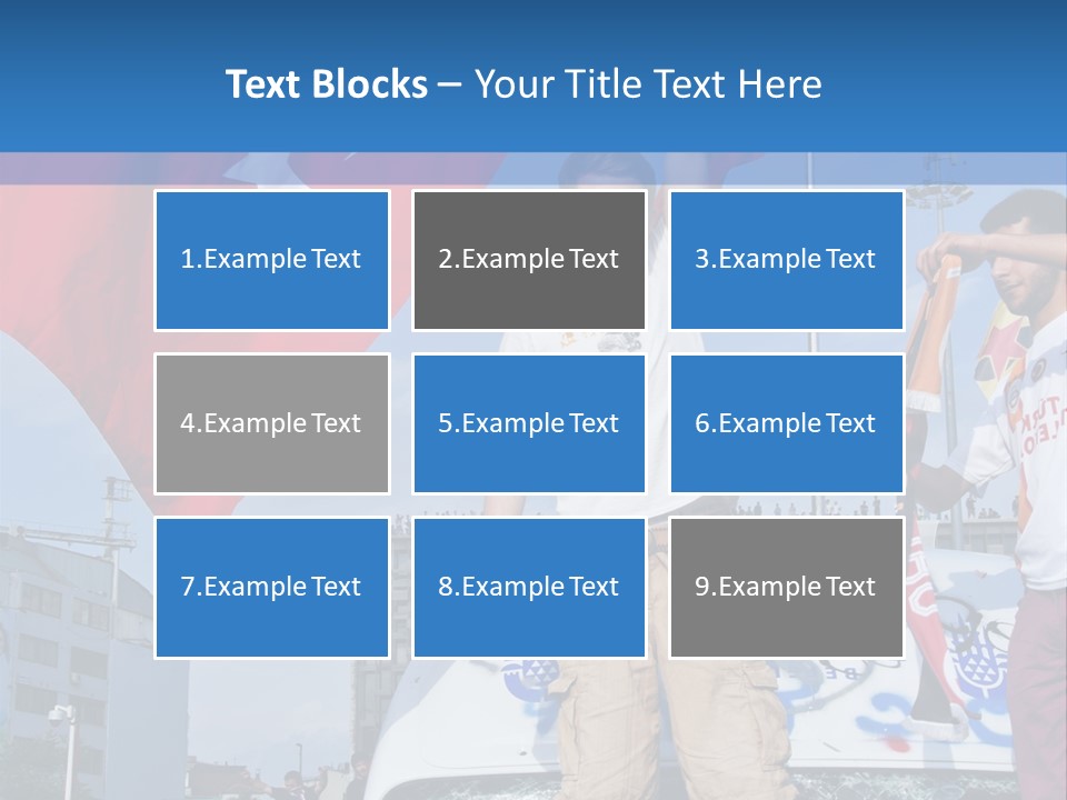 A Man Holding A Flag Standing On Top Of A Car PowerPoint Template