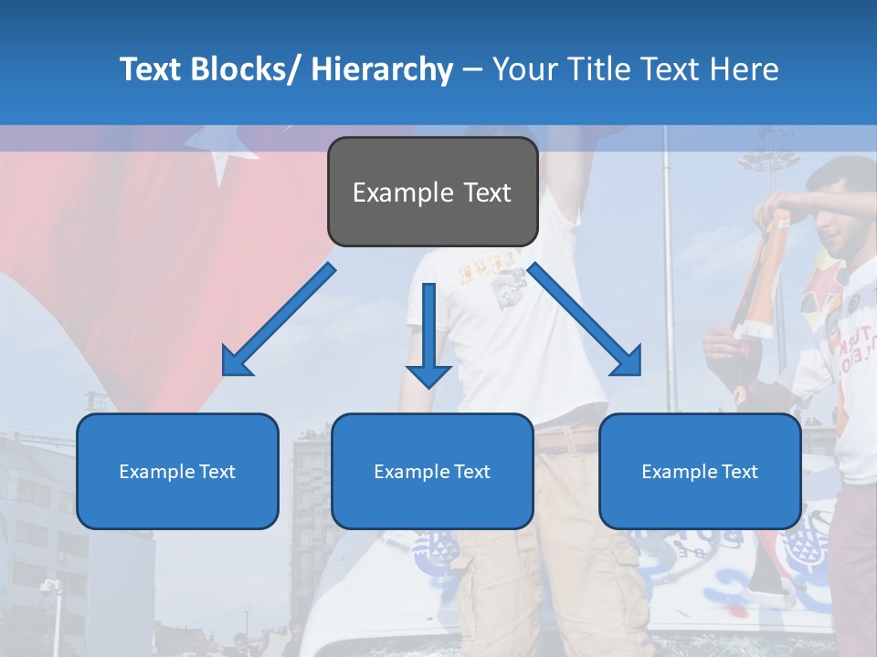 A Man Holding A Flag Standing On Top Of A Car PowerPoint Template