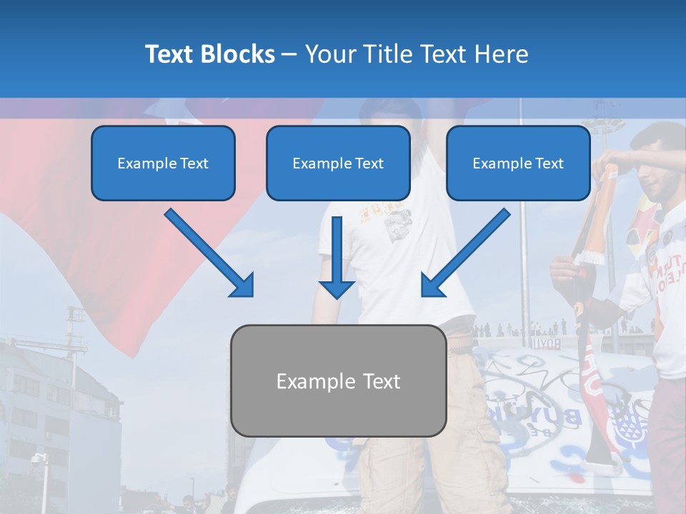 A Man Holding A Flag Standing On Top Of A Car PowerPoint Template
