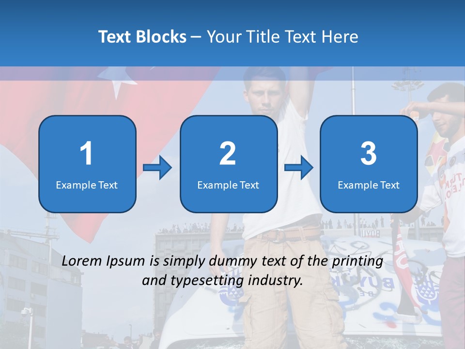 A Man Holding A Flag Standing On Top Of A Car PowerPoint Template