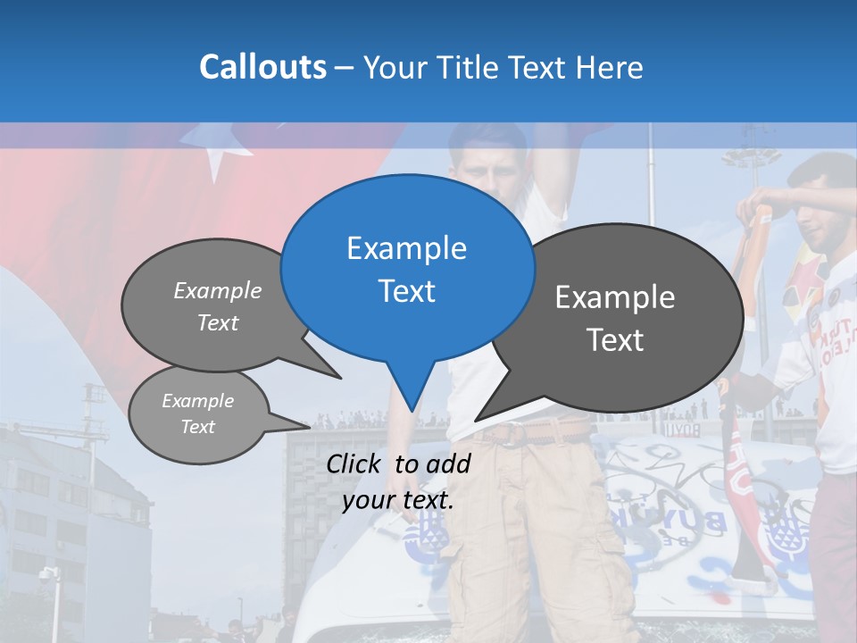 A Man Holding A Flag Standing On Top Of A Car PowerPoint Template