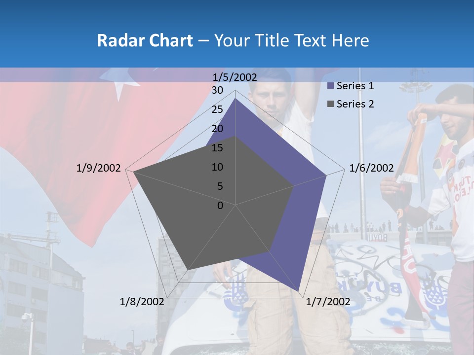 A Man Holding A Flag Standing On Top Of A Car PowerPoint Template