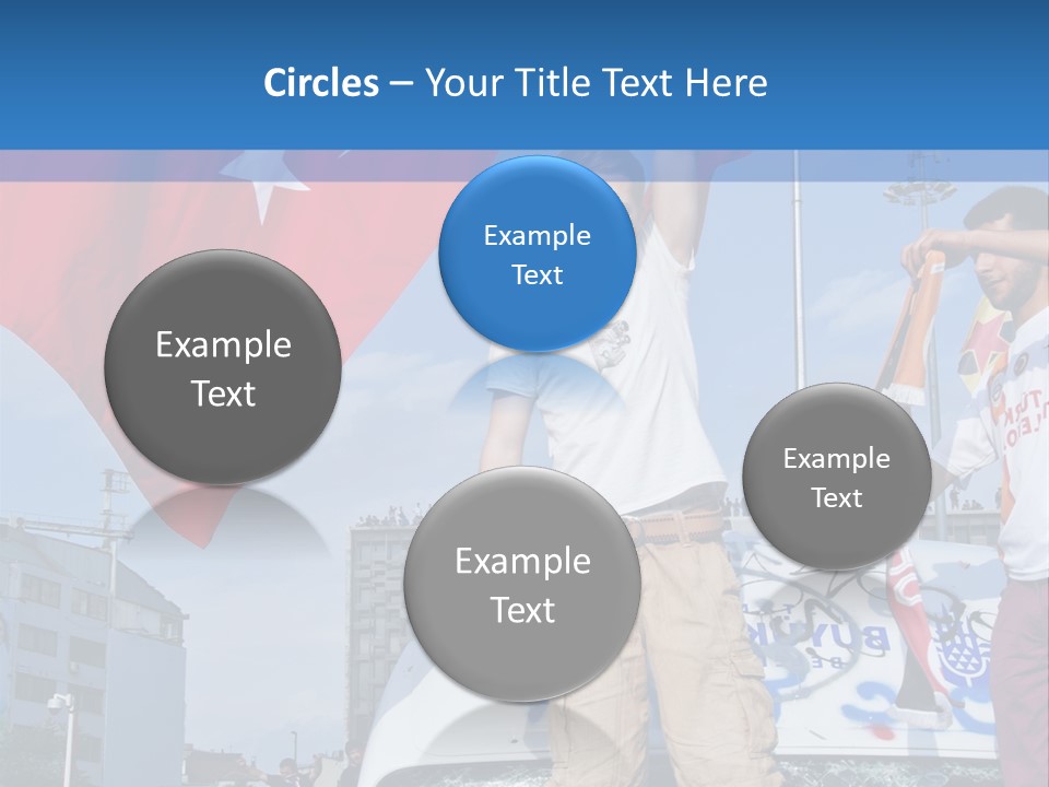 A Man Holding A Flag Standing On Top Of A Car PowerPoint Template