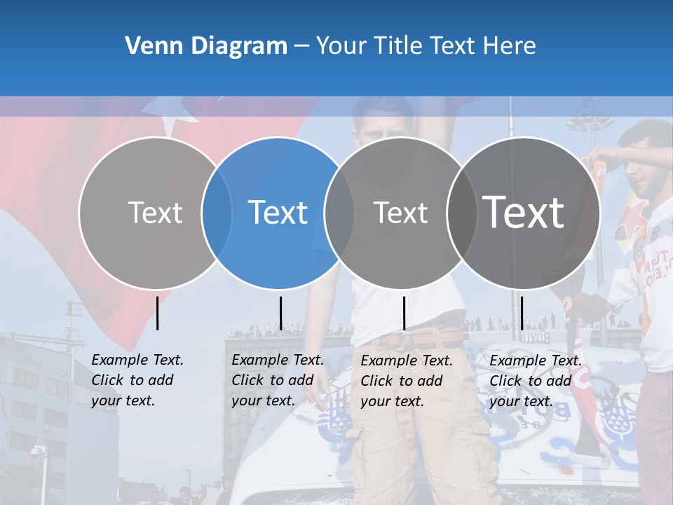 A Man Holding A Flag Standing On Top Of A Car PowerPoint Template