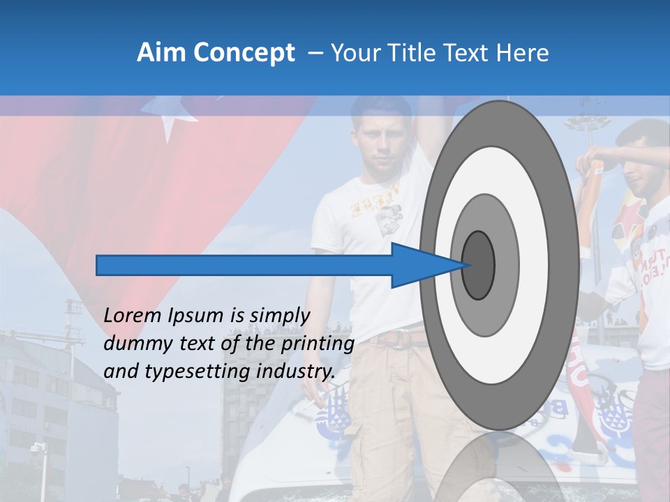 A Man Holding A Flag Standing On Top Of A Car PowerPoint Template