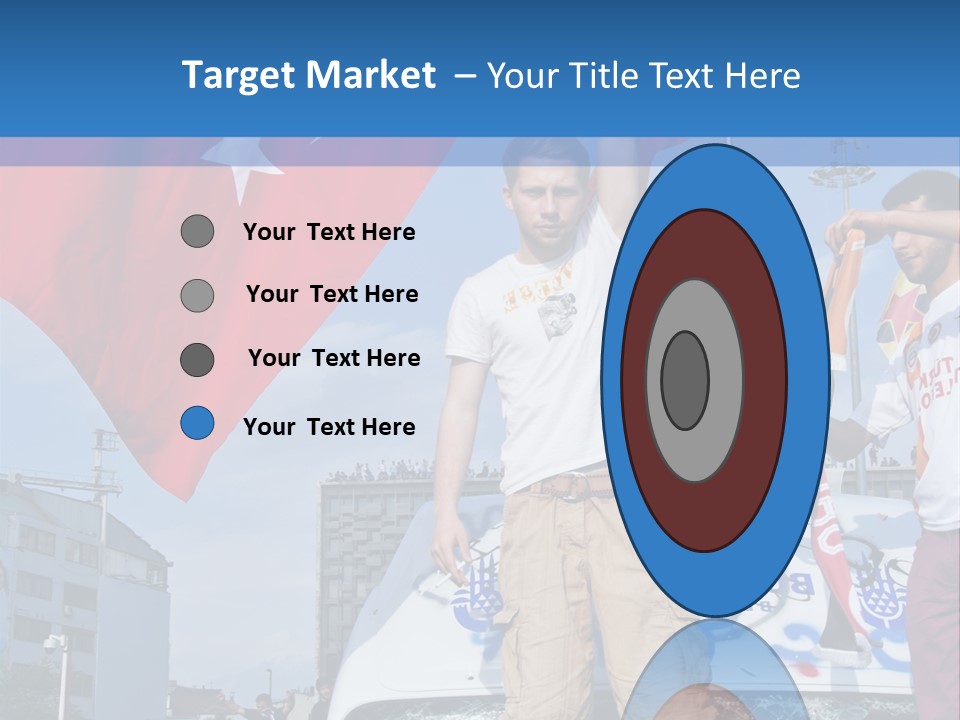 A Man Holding A Flag Standing On Top Of A Car PowerPoint Template