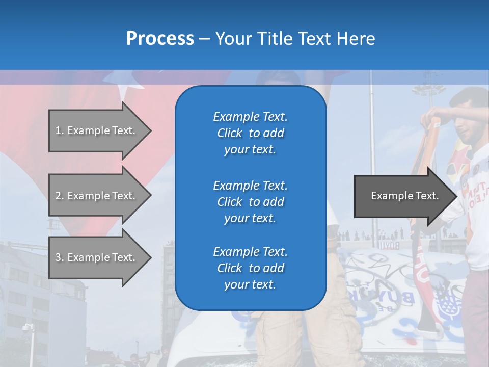 A Man Holding A Flag Standing On Top Of A Car PowerPoint Template