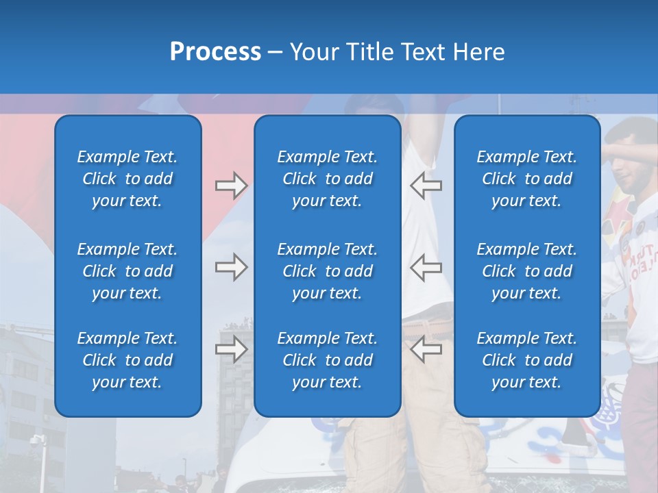 A Man Holding A Flag Standing On Top Of A Car PowerPoint Template
