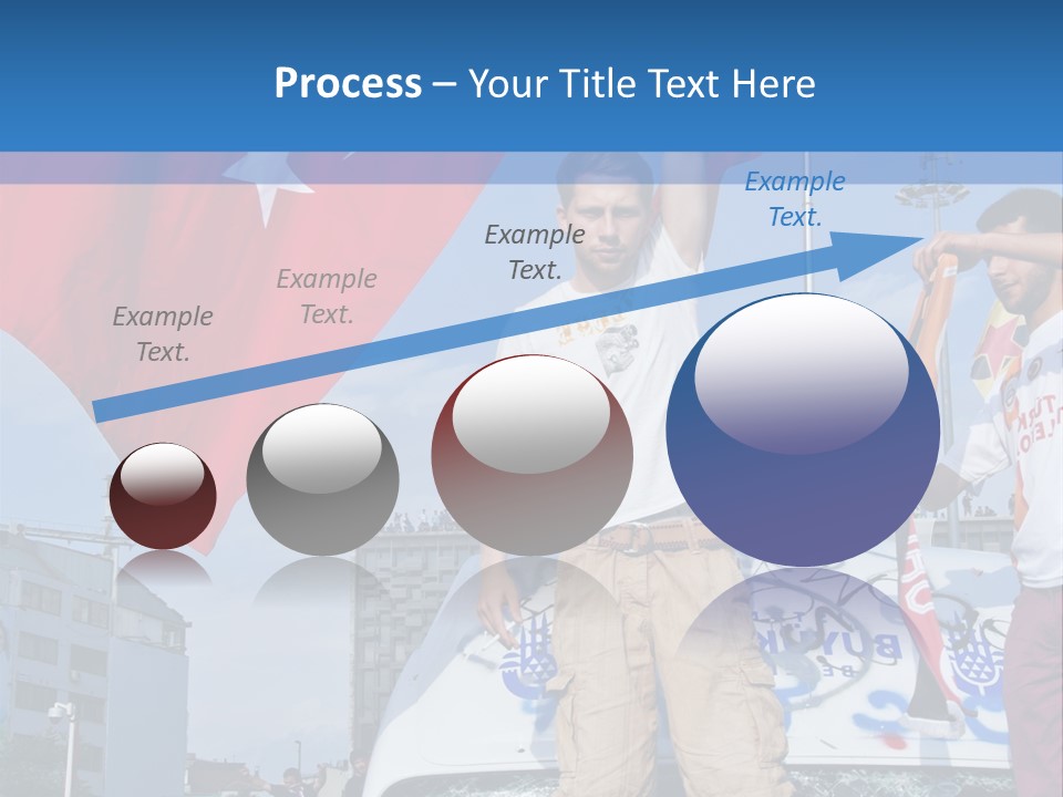 A Man Holding A Flag Standing On Top Of A Car PowerPoint Template