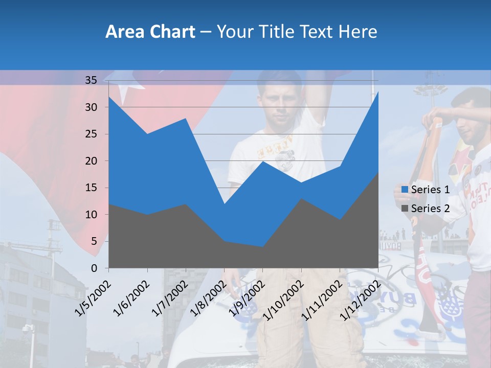 A Man Holding A Flag Standing On Top Of A Car PowerPoint Template