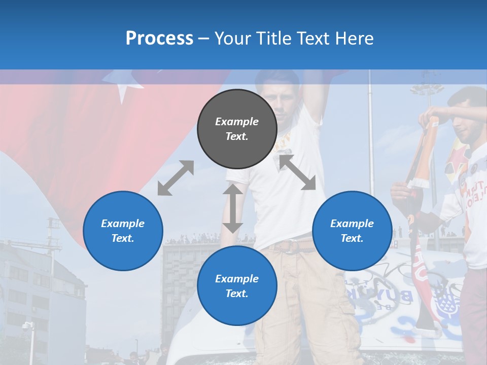 A Man Holding A Flag Standing On Top Of A Car PowerPoint Template