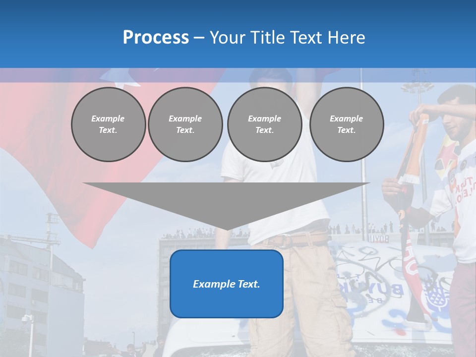 A Man Holding A Flag Standing On Top Of A Car PowerPoint Template