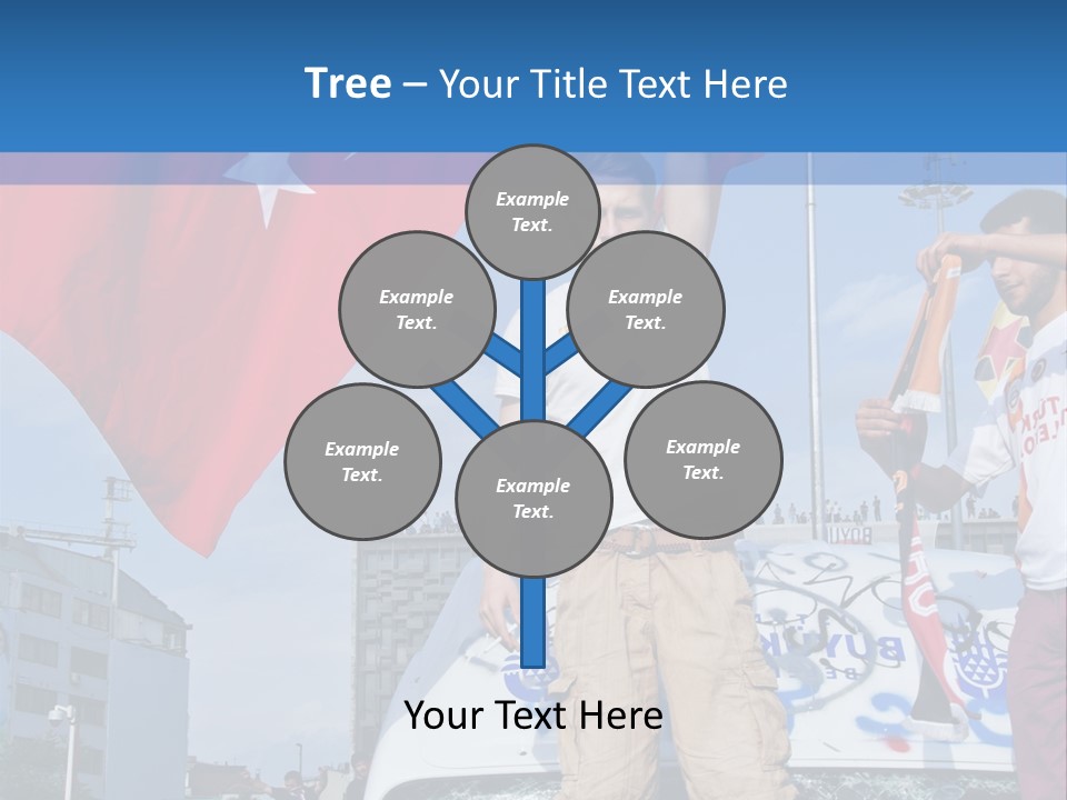 A Man Holding A Flag Standing On Top Of A Car PowerPoint Template