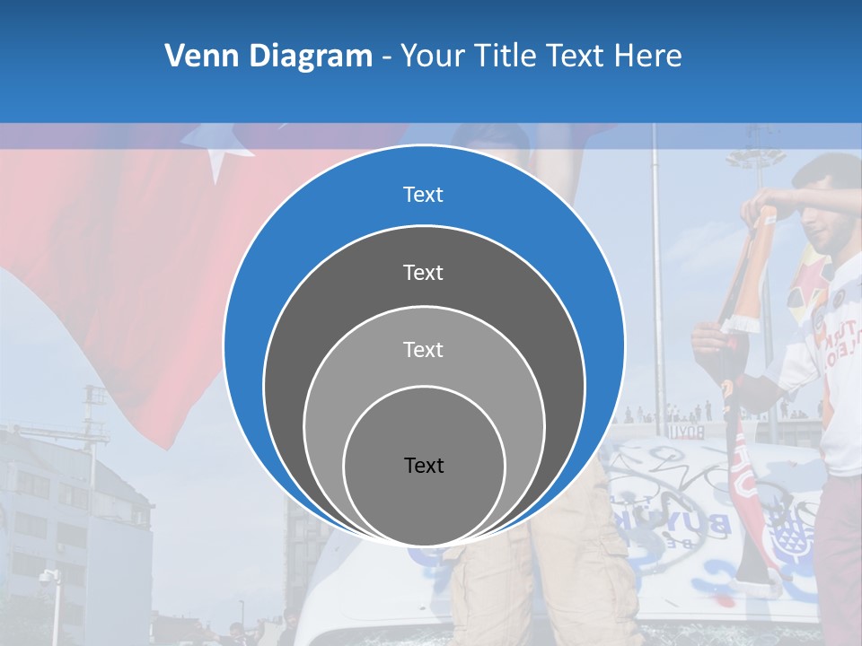 A Man Holding A Flag Standing On Top Of A Car PowerPoint Template