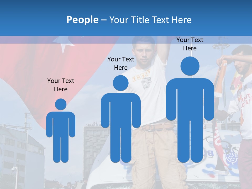 A Man Holding A Flag Standing On Top Of A Car PowerPoint Template