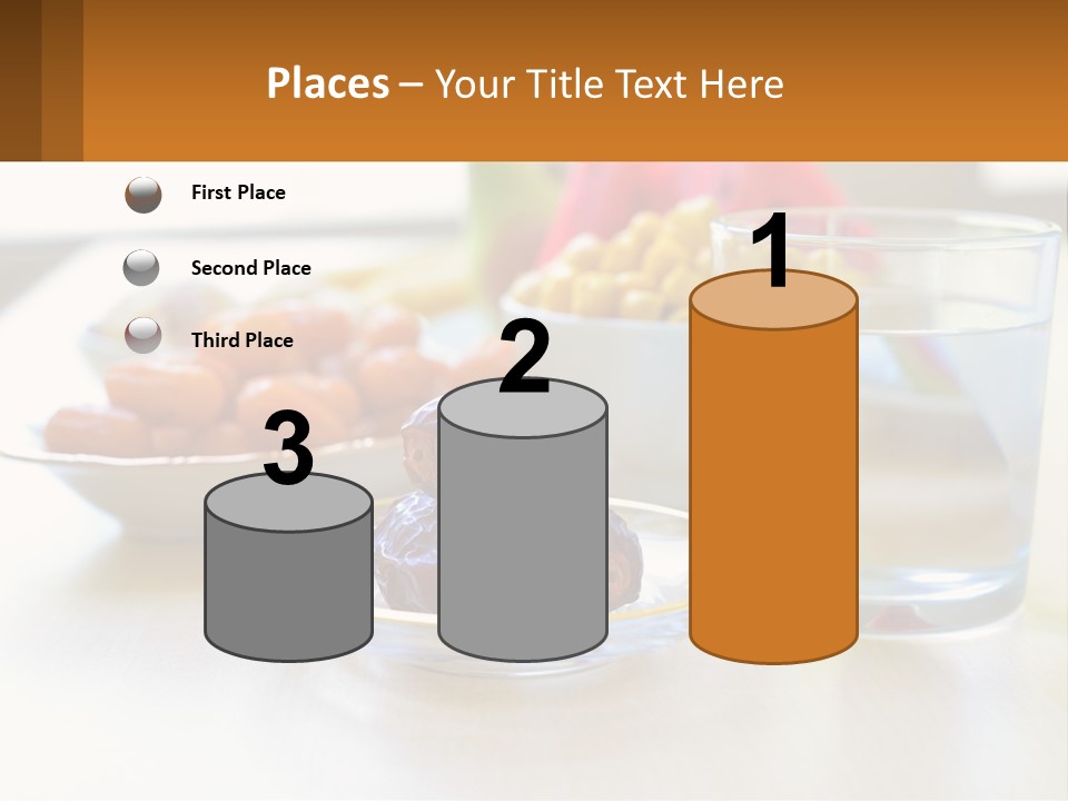 A Table Topped With A Bowl Of Fruit And A Glass Of Water PowerPoint Template