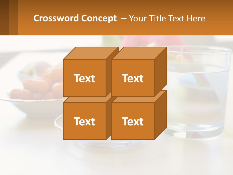 A Table Topped With A Bowl Of Fruit And A Glass Of Water PowerPoint Template