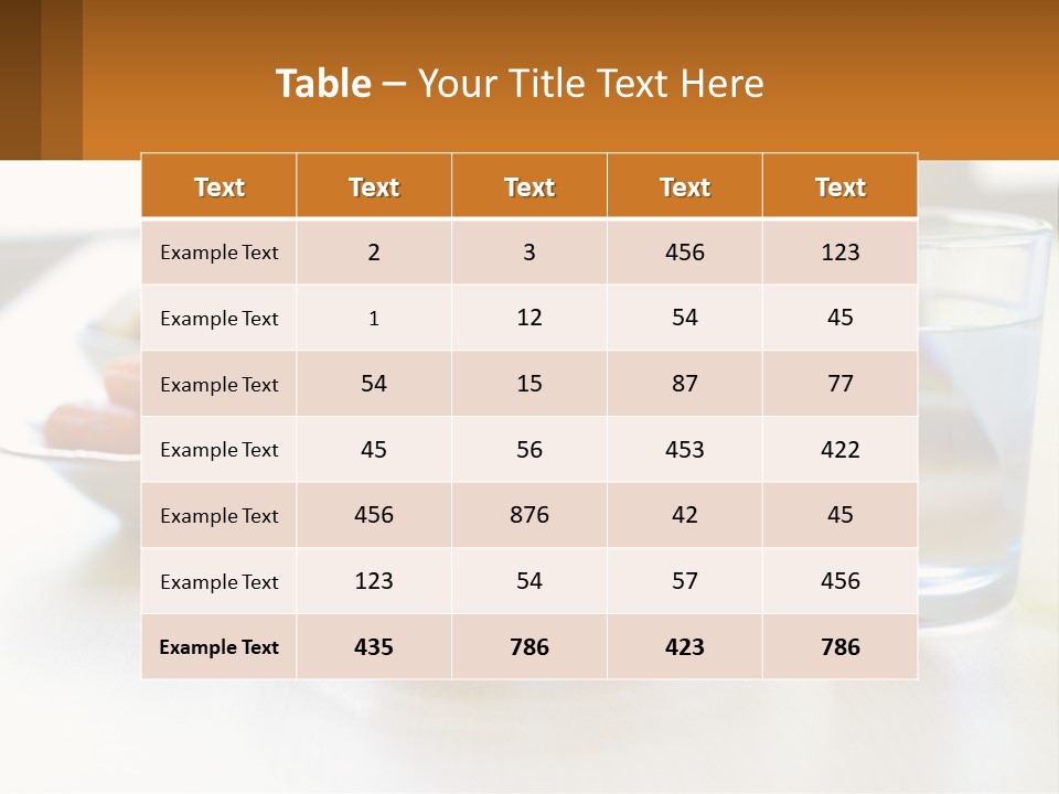 A Table Topped With A Bowl Of Fruit And A Glass Of Water PowerPoint Template