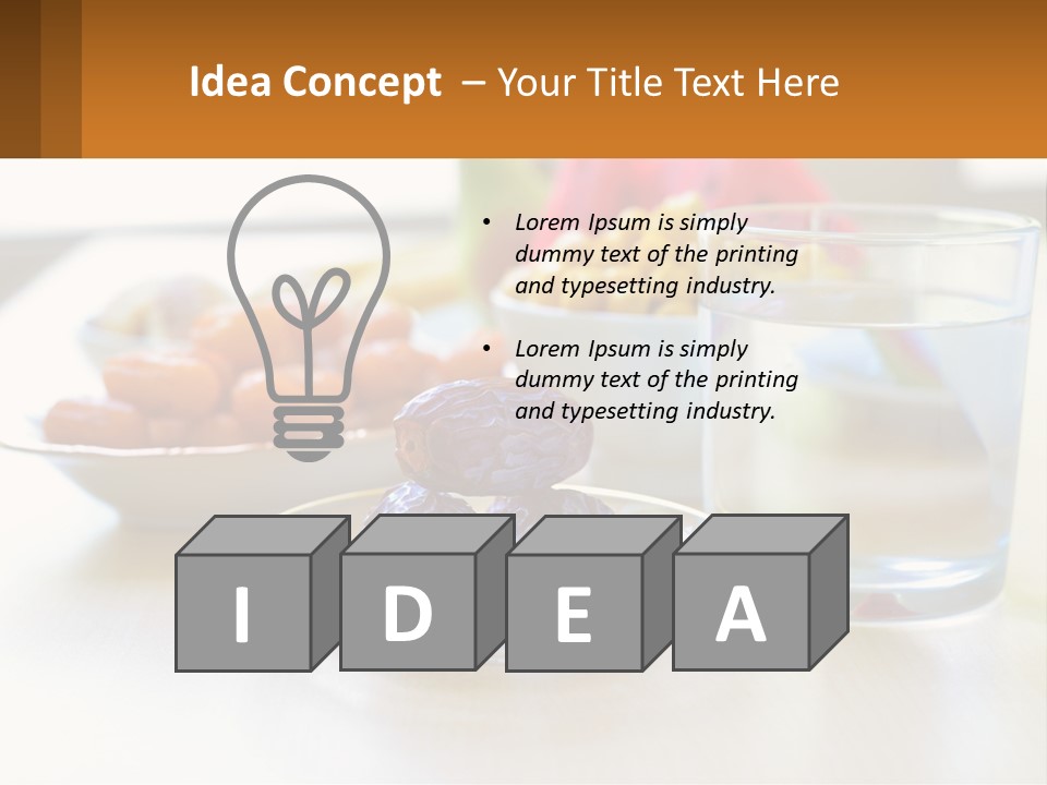 A Table Topped With A Bowl Of Fruit And A Glass Of Water PowerPoint Template