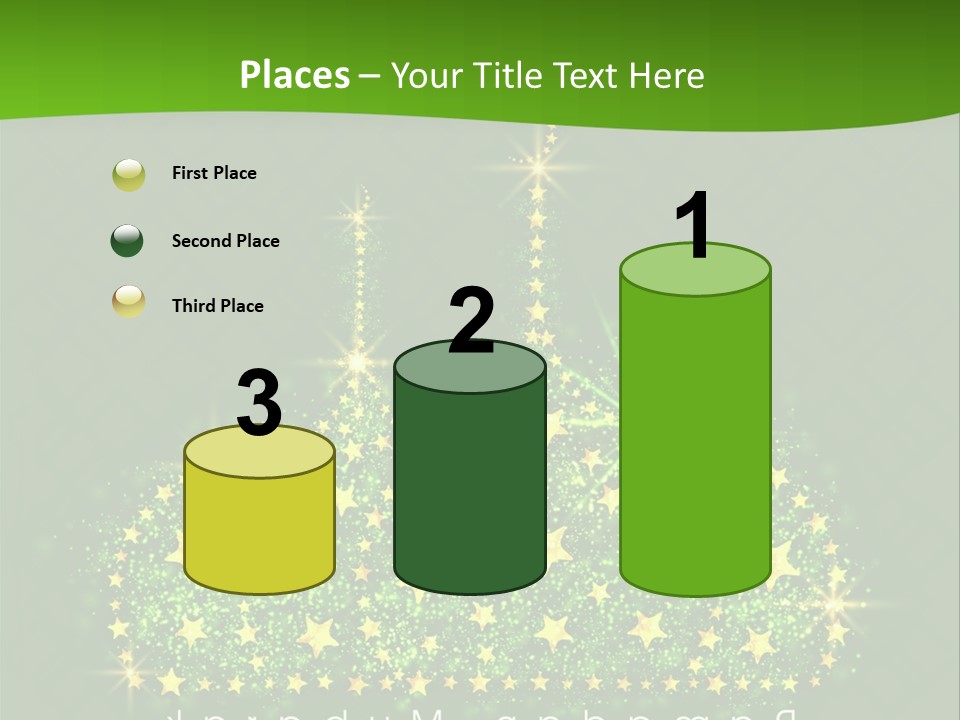 A Green Background With Stars And A Crown PowerPoint Template