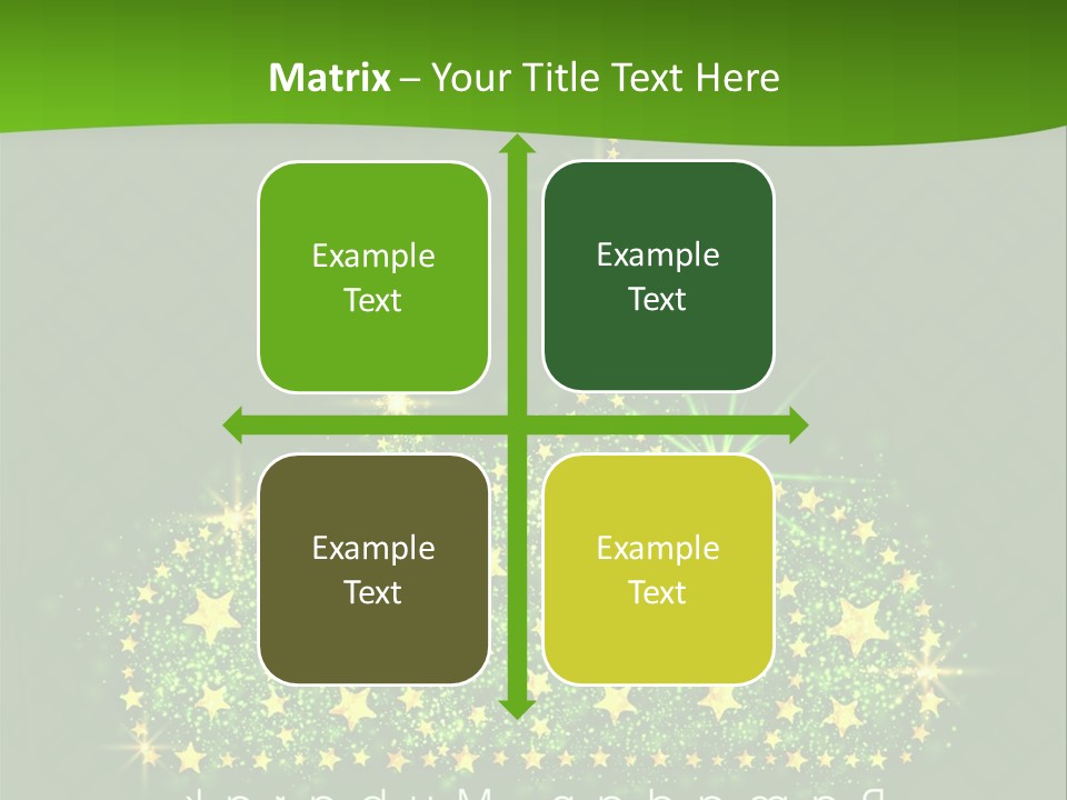 A Green Background With Stars And A Crown PowerPoint Template