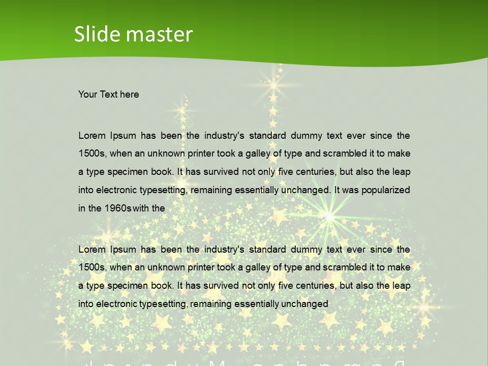 A Green Background With Stars And A Crown PowerPoint Template